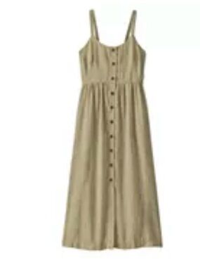 🧡NWT The collective Sleeveless Button-Front Tan Maxi Dress